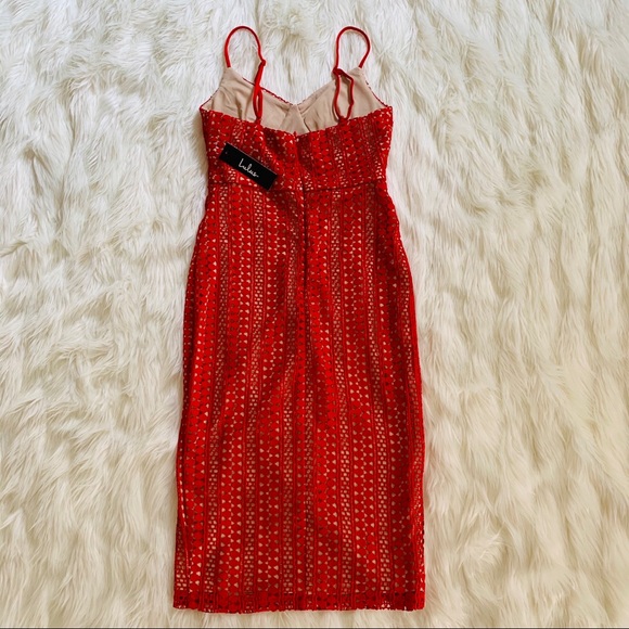LULU’S‎ NEW WITH TAGS crochet LACE strapped sexy siren red evening cocktail - Picture 5 of 9